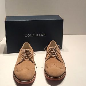 Cole Haan Tan Suede Wingtip Oxfords